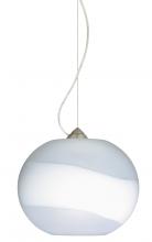  1KX-477699-LED-SN - Besa Luna LED Pendant Opal Frost Satin Nickel 1x9W LED