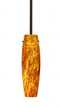  1TT-412118-MED-BR - Besa Tu Tu Stem Pendant Bronze Amber Cloud 1x40W B10 Med