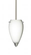  1TT-412506-SN - Besa Juli Stem Pendant Satin Nickel Opal Glossy 1x100W Medium Base