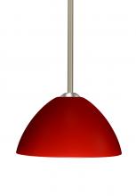  1TT-420131-LED-SN - Besa Tessa LED Stem Pendant Red Matte Satin Nickel 1x9W LED