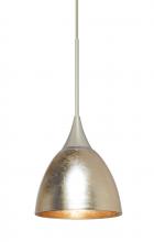  1XC-1758GF-SN - Besa Divi Pendant, Gold Foil, Satin Nickel, 1x50W Halogen