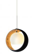  1XC-4293GF-SN - Besa Pendant Pogo Satin Nickel Black/Inner Gold 1x35W Halogen