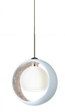  1XC-4293SF-BR - Besa Pendant Pogo Bronze White/Inner Silver 1x35W Halogen