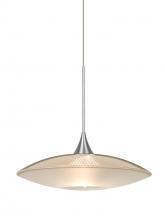  1XC-6294GD-LED-SN - Besa Pendant Spazio Satin Nickel Gold/Frost 1x5W LED