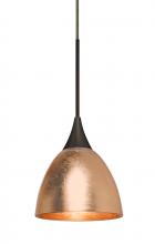  1XT-1758CF-LED-BR - Besa Divi Pendant, Copper Foil, Bronze, 1x9W LED