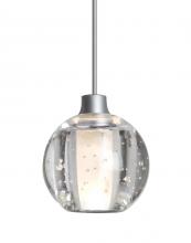  1XT-BOCA5BB-LED-SN - Besa, Boca 5 Cord Pendant, Clear Bubble, Satin Nickel Finish, 1x3W LED