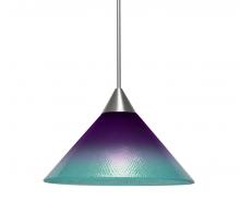  1XT-JADEPB-SN - Besa, Jade Cord Pendant, Purple/Blue, Satin Nickel Finish, 1x50W Halogen