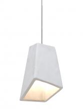  1XT-SKIPWH-LED-SN - Besa Skip Cord Pendant, White, Satin Nickel Finish, 1x9W LED