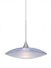  1XP-6294BL-SN - Besa Pendant Spazio Satin Nickel Blue/Frost 1x50W Halogen