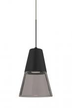  1XP-TIMO6BS-LED-BR - Besa, Timo 6 Cord Pendant,Smoke/Black, Bronze Finish, 1x9W LED