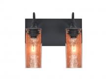  2WG-DUKECF-BK - Besa Duke Vanity, Copper Foil, Black Finish, 2x60W Medium Base