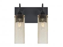  2WG-JUNI10GD-BK - Besa Juni 10 Vanity, Gold Bubble, Black Finish, 2x60W Medium Base