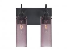  2WG-JUNI10PL-BK - Besa Juni 10 Vanity, Plum Bubble, Black Finish, 2x60W Medium Base