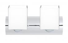  2WZ-449807-LED-CR - Besa Wall Rise Chrome Opal Matte 2x9W LED