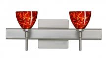  2SW-185841-SN-SQ - Besa Divi Wall With Sq Canopy 2SW Garnet Satin Nickel 2x40W G9