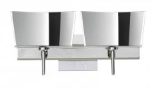 Besa Lighting 2SW-6773MR-CR-SQ - Besa Groove Wall With SQ Canopy 2SW Mirror-Frost Chrome 2x40W G9