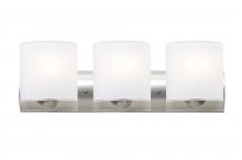  3WZ-CELTICCL-LED-SN - Besa, Celtic Vanity, Opal Glossy/Clear, Satin Nickel Finish, 3x9W LED