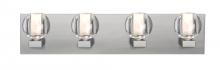  4WF-BOCACL-SN - Besa, Boca Vanity, Clear, Satin Nickel Finish, 4x40W Halogen