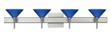  4SW-282484-SN-SQ - Besa Wall With SQ Canopy Kona Satin Nickel Blue Starpoint 4x40W G9