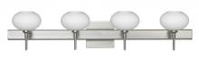  4SW-561207-SN-SQ - Besa Wall With SQ Canopy Lasso Satin Nickel Opal Matte 4x40W G9