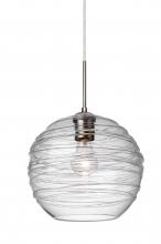  J-462761-SN - Besa Wave 10 Pendant For Multiport Canopy Satin Nickel Clear 1x60W Medium Base