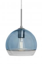  J-ALLY8BL-EDIL-SN - Besa, Ally 8 Cord Pendant For Multiport Canopy, Coral Blue/Clear, Satin Nickel Finish