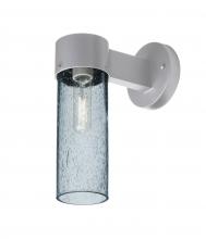  JUNI10BL-WALL-SL - Besa, Juni 10 Outdoor Sconce, Blue Bubble, Silver Finish, 1x60W Medium Base