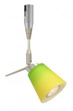  RSP-5042GY-06-SN - Besa Spotlight With 6" Stem Canto 3 Satin Nickel Bicolor Green/Yellow 1x35W Halogen M