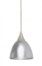  RXP-1758SF-LED-SN - Besa Divi Pendant, Silver Foil, Satin Nickel, 1x9W LED