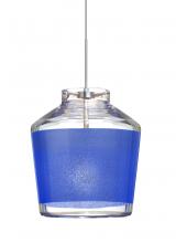  RXP-PIC6BL-SN - Besa Pendant Pica 6 Satin Nickel Blue Sand 1x50W Halogen