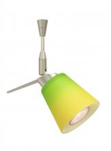  SP-5042GY-18-SN - Besa Spotlight With 18" Stem Canto 3 Satin Nickel Bicolor Green/Yellow 1x35W Halogen