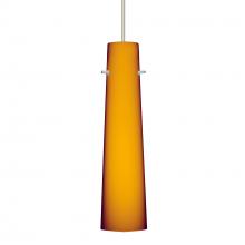  X-567480-LED-SN-L - Besa Camino Pendant for Multiport Canopy Satin Nickel Amber Matte 1x50W Halogen, 15Ft. Cor