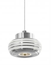  X-FLOW00-CLCL-LED-SN - Besa, Flower Cord Pendant For Multiport Canopy, Clear/Clear, Satin Nickel Finish, 1x3