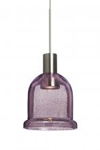  X-KIBAPL-LED-SN - Besa, Kiba Cord Pendant For Multiport Canopy, Plum Bubble, Satin Nickel Finish, 1x3W