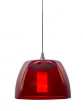  X-SPURRD-LED-SN - Besa Spur Cord Pendant For Multiport Canopy, Red, Satin Nickel Finish, 1x3W LED