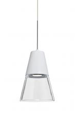  X-TIMO6WC-LED-SN - Besa, Timo 6 Cord Pendant For Multiport Canopies,Clear/White, Satin Nickel Finish, 1x