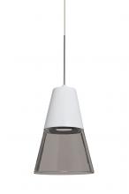  XP-TIMO6WS-LED-SN - Besa, Timo 6 Cord Pendant,Smoke/White, Satin Nickel Finish, 1x9W LED