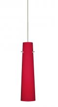  1XT-5674RM-LED-SN - Besa Camino Pendant Satin Nickel Ruby Matte 1x50W Halogen