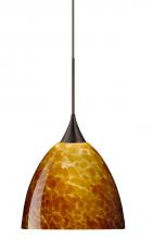  1XP-757018-BR - Besa Pendant Sasha Bronze Amber Cloud 1x50W GY6.35