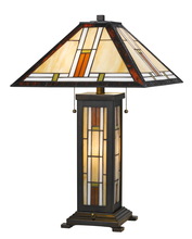  BO-2719TB - 60W X 2 Tiffany Table Lamp with 7W Night Light