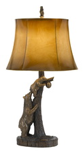  BO-2731TB - 150W 3 Way Bear Resin Table Lamp with Leatherette Shade