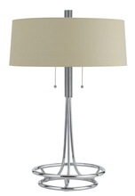  BO-2744TB - 60W X 2 Leccemetal  Table Lamp With Burlap Shade