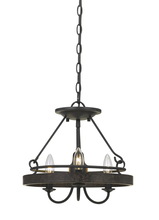  FX-3518-3 - 12.75" Height Metal Pendant in Texture Gray with Moroccan Bronze Finish