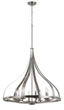  FX-3589-8 - 73" Inch Metal Chandelier in Brushed Steel Finish