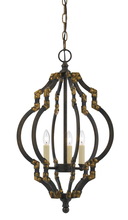  FX-3593-3 - 23.25" Inch Tall Metal Pendant in Iron Antique Gold Finish