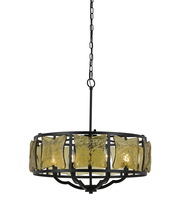  FX-3677-6 - 25" Height Iron Chandelier in Black Smith Finish