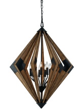  FX-3679-9 - 40" Height Chandelier in Wood