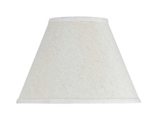  SH-1142 - 8" Tall Off White Round Hardback Linen Shade