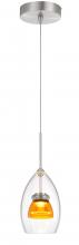  UP-128-CL-AMBCL - Integrated dimmable LED glass mini pendant light. 6W, 450 lumen, 3000K