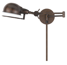  WL-2924-RU - 60W Linthal Swing Arm Wall Lamp With Adjustable Shade. 3 Ft Wire Cover included